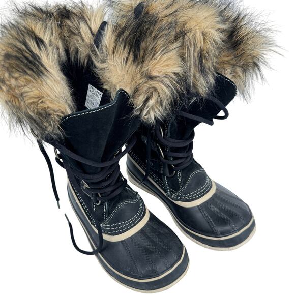 SOREL Joan of‎ Arctic Lace Up Waterproof Insulated Winter Boots Black Size 6 - Picture 5 of 11